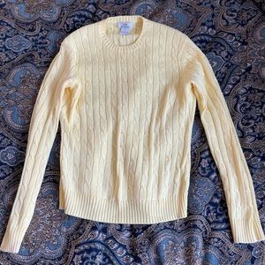 Brooks brothers yellow cable knit sweater
